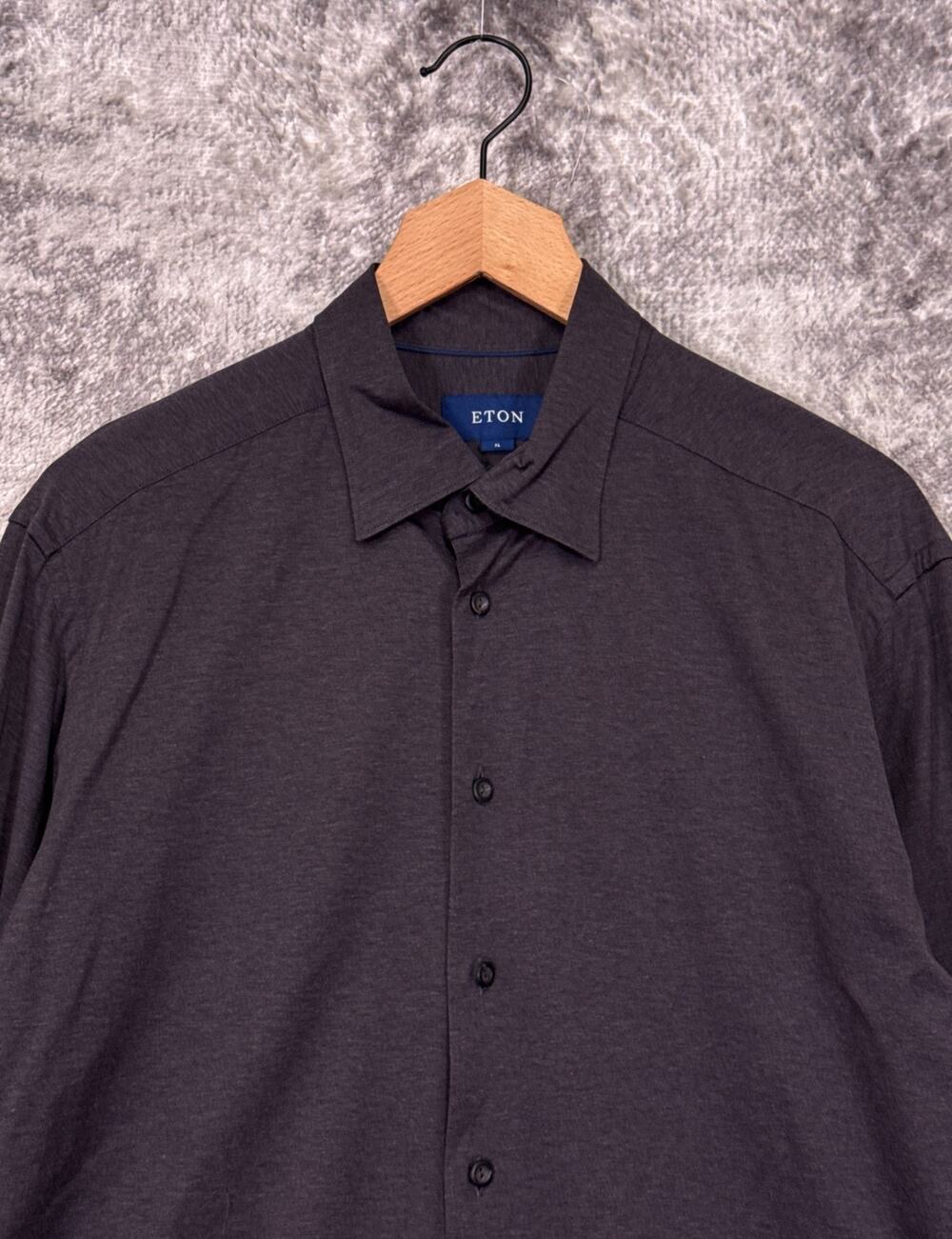 Eton Filo Di Scozia Jersey Shirt XL Mens Gray Long Sleeve